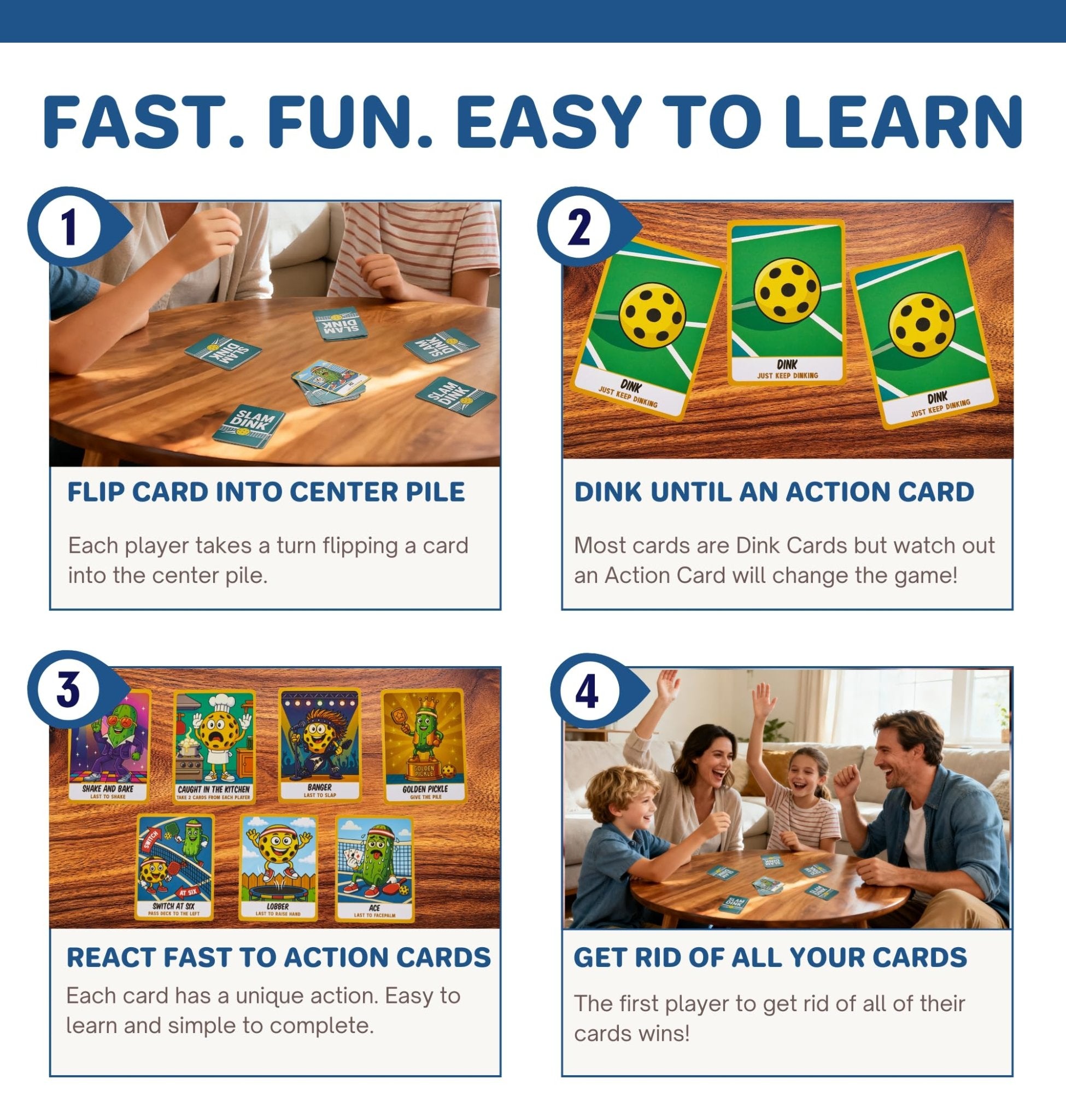 Slam Dink Pickleball Card Game | Clever Noodle